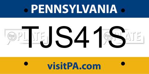 TJS41S Pennsylvania License Plate