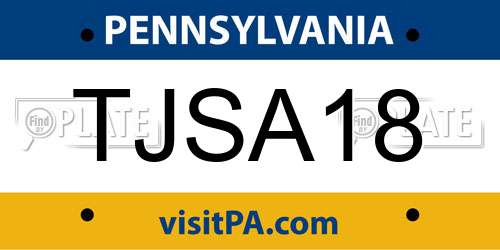 TJSA18 Pennsylvania License Plate