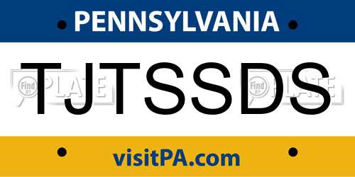 TJTSSDS Pennsylvania License Plate