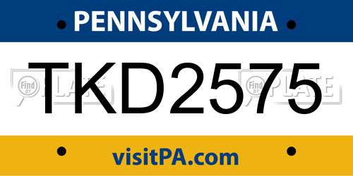 TKD2575 Pennsylvania License Plate
