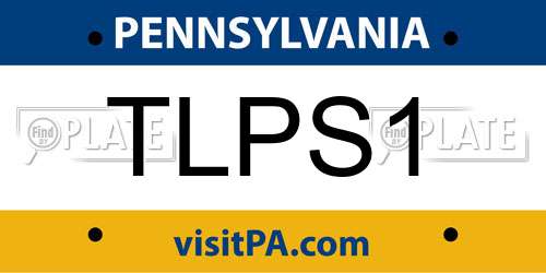 TLPS1 Pennsylvania License Plate