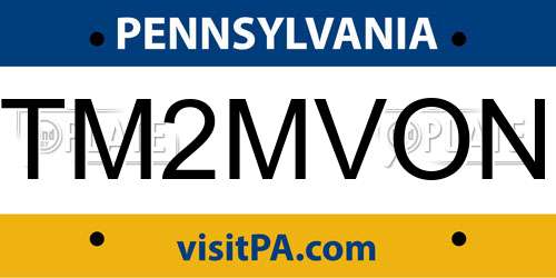 TM2MVON Pennsylvania License Plate