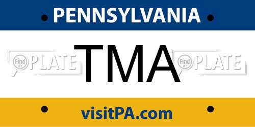 TMA Pennsylvania License Plate