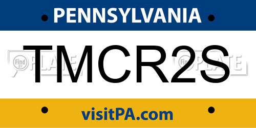 TMCR2S Pennsylvania License Plate