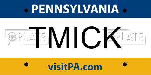 TMICK Pennsylvania License Plate