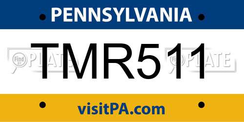 TMR511 Pennsylvania License Plate