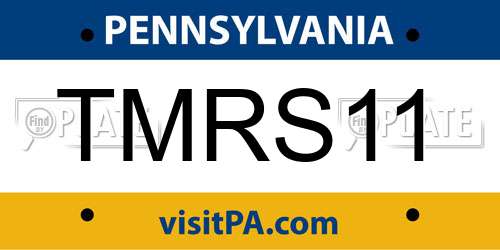 TMRS11 Pennsylvania License Plate