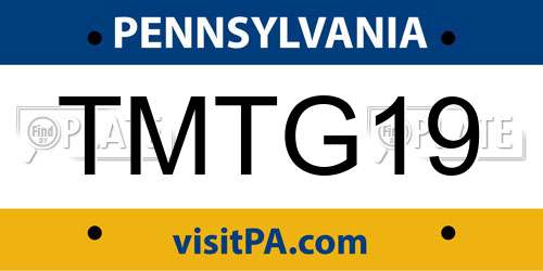 TMTG19 Pennsylvania License Plate
