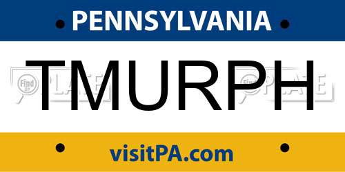 TMURPH Pennsylvania License Plate