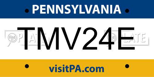 TMV24E Pennsylvania License Plate