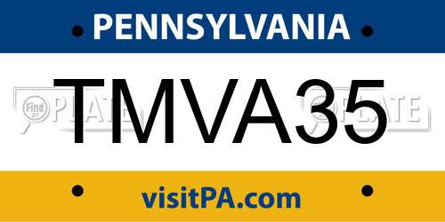 TMVA35 Pennsylvania License Plate