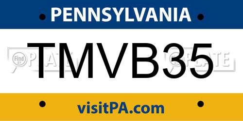 TMVB35 Pennsylvania License Plate