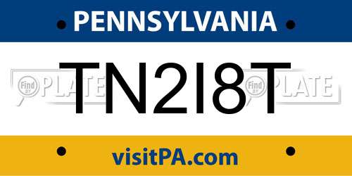 TN2I8T Pennsylvania License Plate