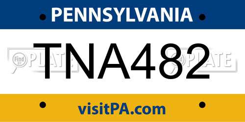 TNA482 Pennsylvania License Plate