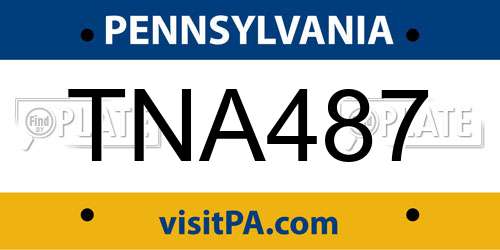 TNA487 Pennsylvania License Plate