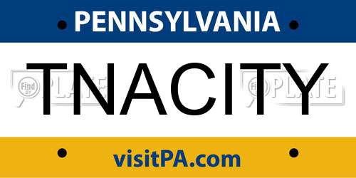 TNACITY Pennsylvania License Plate