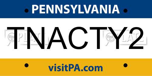 TNACTY2 Pennsylvania License Plate