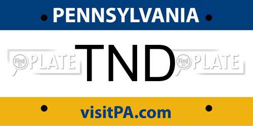 TND Pennsylvania License Plate