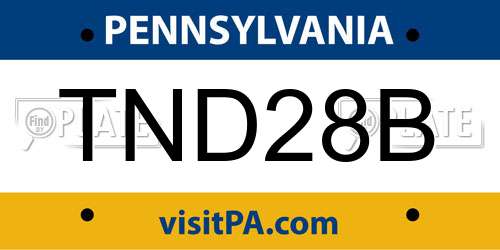 TND28B Pennsylvania License Plate