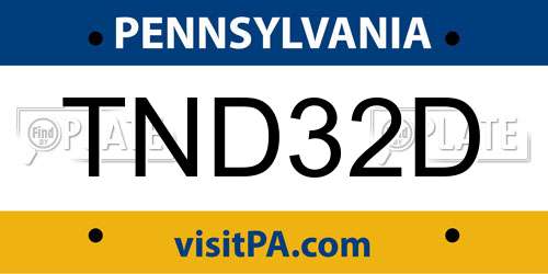 TND32D Pennsylvania License Plate