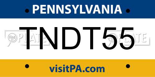 TNDT55 Pennsylvania License Plate