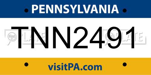 TNN2491 Pennsylvania License Plate