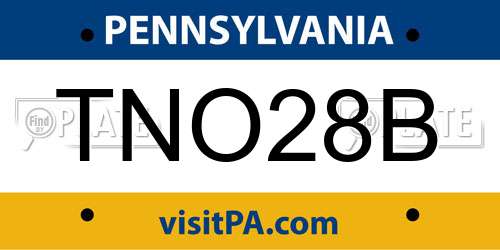 TNO28B Pennsylvania License Plate