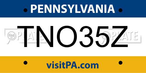 TNO35Z Pennsylvania License Plate