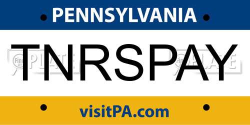 TNRSPAY Pennsylvania License Plate