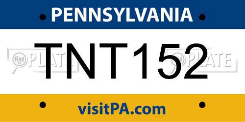 TNT152 Pennsylvania License Plate