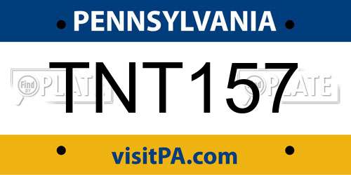 TNT157 Pennsylvania License Plate