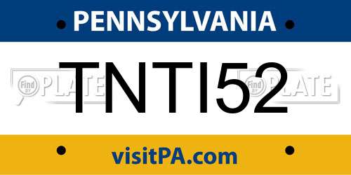 TNTI52 Pennsylvania License Plate