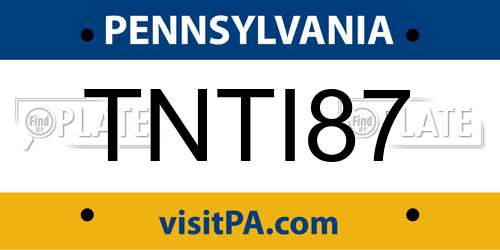 TNTI87 Pennsylvania License Plate