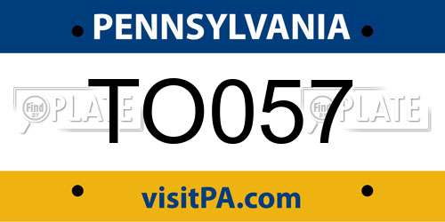 TO057 Pennsylvania License Plate