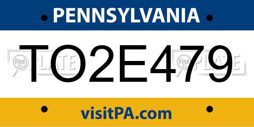 TO2E479 Pennsylvania License Plate