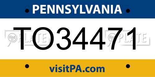 TO34471 Pennsylvania License Plate