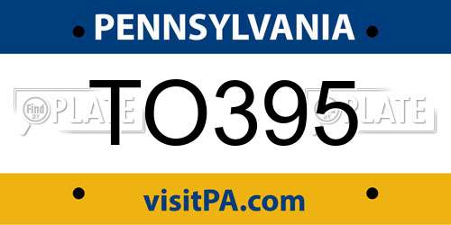 TO395 Pennsylvania License Plate
