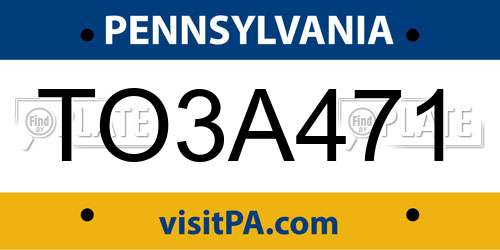 TO3A471 Pennsylvania License Plate