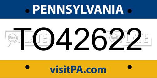 TO42622 Pennsylvania License Plate