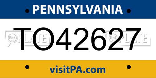TO42627 Pennsylvania License Plate