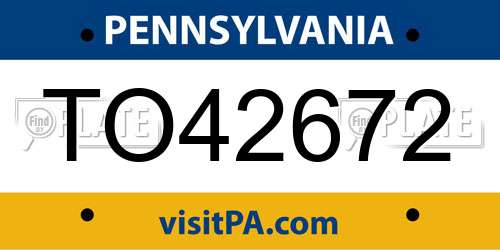TO42672 Pennsylvania License Plate