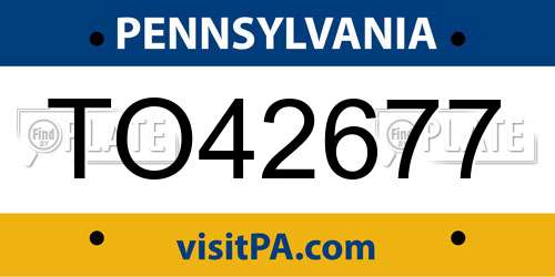TO42677 Pennsylvania License Plate