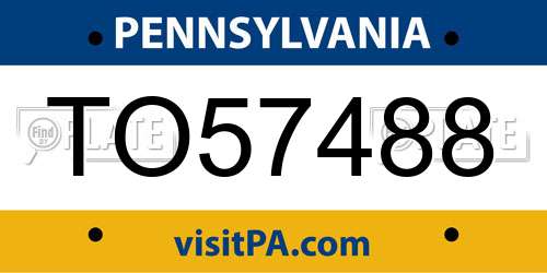 TO57488 Pennsylvania License Plate