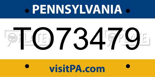 TO73479 Pennsylvania License Plate
