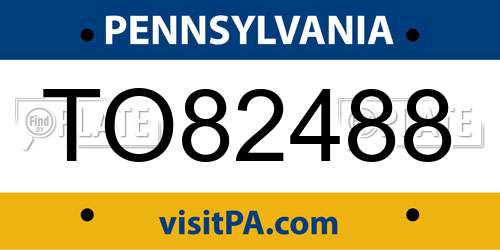 TO82488 Pennsylvania License Plate