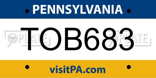 TOB683 Pennsylvania License Plate