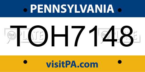 TOH7148 Pennsylvania License Plate