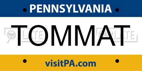 TOMMAT Pennsylvania License Plate