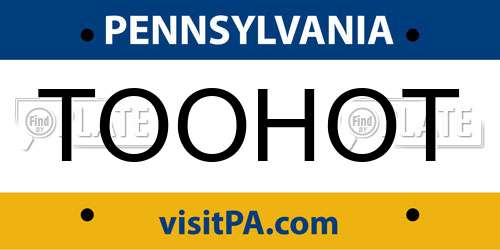 TOOHOT Pennsylvania License Plate