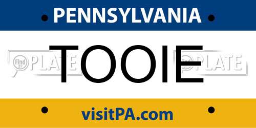 TOOIE Pennsylvania License Plate